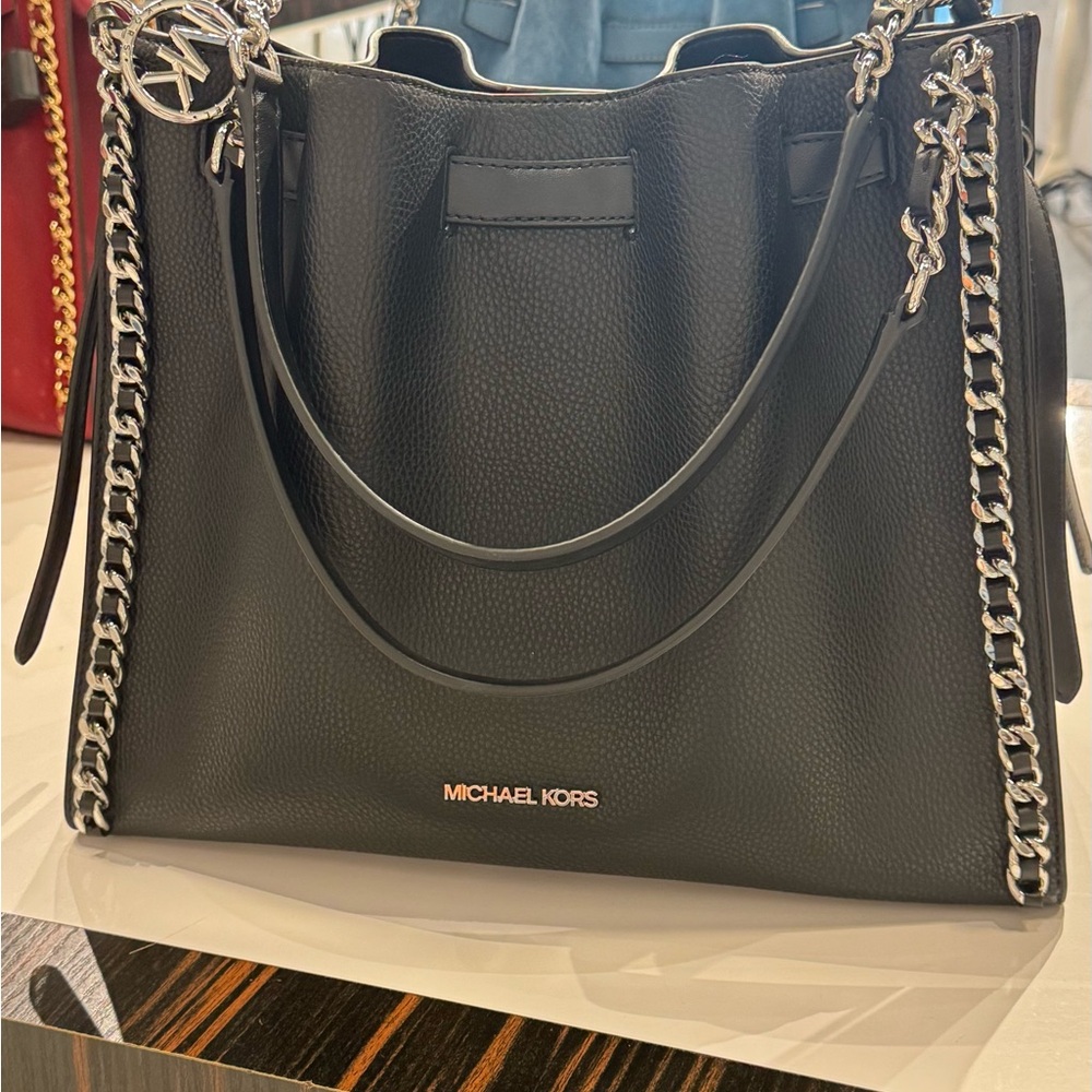 Michael Kors Black Chain Tote Bag